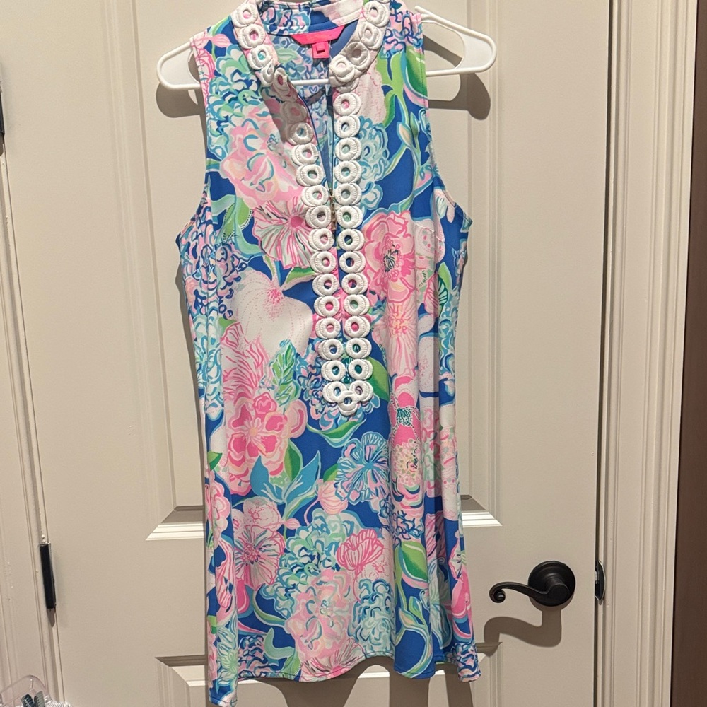 Lilly Pulitzer Blue and Pink Patterned Dresa